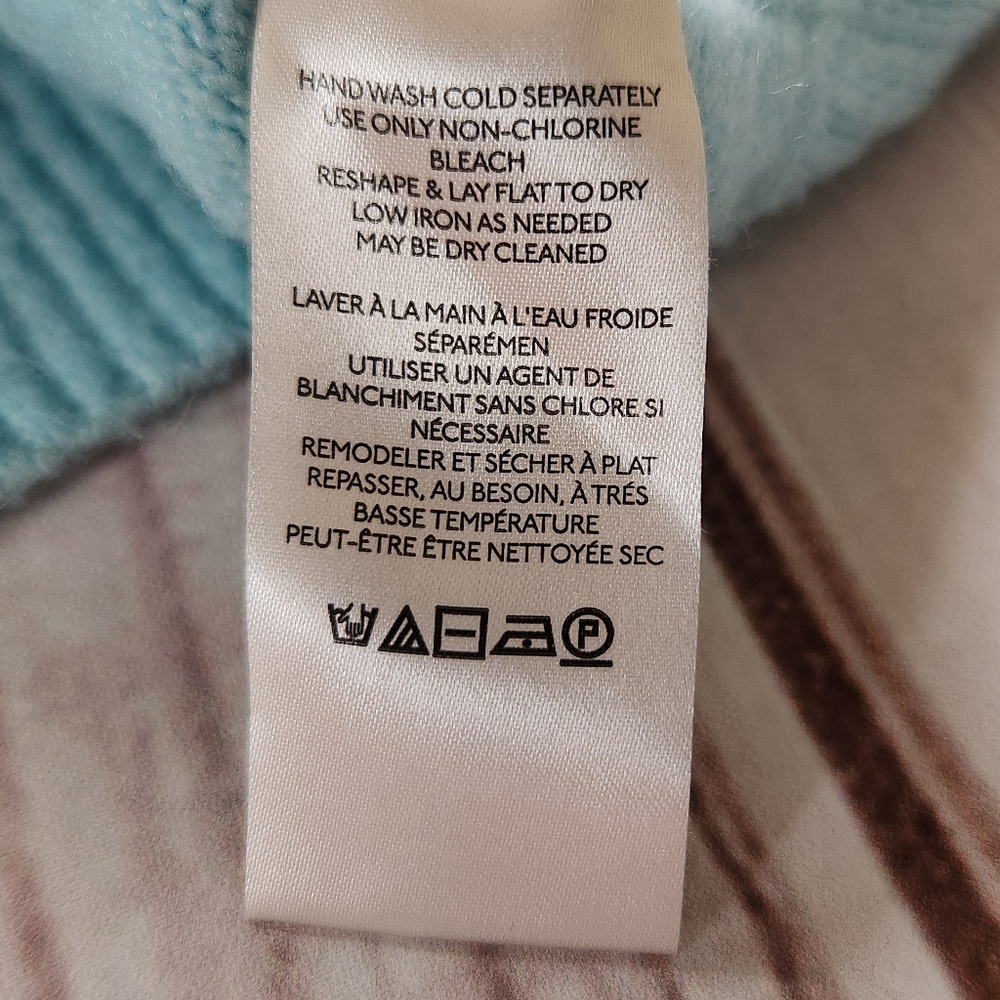 Free People "Afterglow Mock Neck Sweater" Oversize Ice Blue, Women's Size XS - Picture 8 of 11
